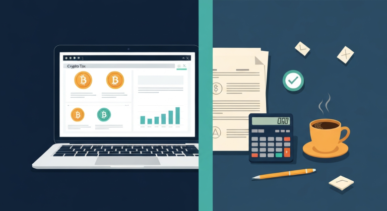 Crypto tax software vs accountant comparison illustration